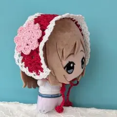 〈赤色×白色〉ぬい服　ヘッドドレス　にじぬい　ちびぐるみ