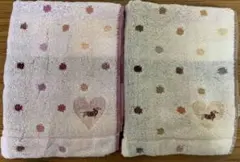 新品 DAKS ダックス フェイスタオル 2枚セット 刺繍 ブラウン ピンク