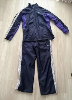 PUMA 秋冬用トレーニングウェア上下セット 紺/紫