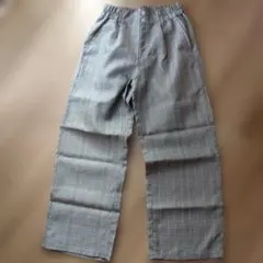 チェック柄ゴムウエスト長ズボン　160㌢