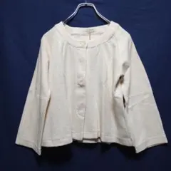 【新品】✶Studio Clip✶ノーカラージャケット アイボリー 綿100%のサムネイル