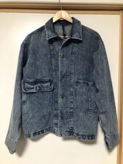 HALHAM 12ozデニムケミカルウォッシュショートカバーオール