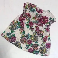 78　 ZARA Baby Girl　花柄のゴブラン織りのワンピース