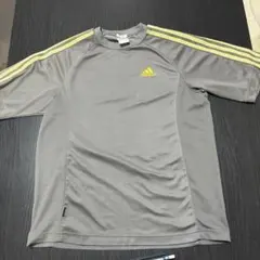 adidas 半袖Tシャツ グレー×イエロー サイズL