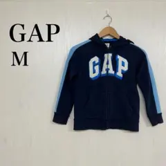 【美品】GAP キッズ パーカー ネイビー ブルー紺 青 白 ロゴ