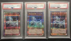 青眼の白龍 PSA10 3連番 海馬セット ブルーアイズホワイトドラゴン