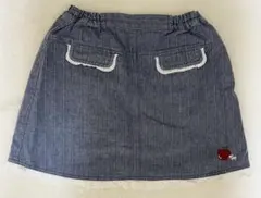 pom ponette ストライプ スカート 裾レース りんご刺繍のサムネイル