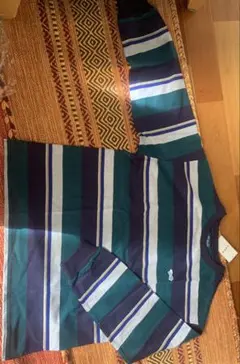 coen ダークグリーン ストライプ 長袖 Tシャツ サイズL 新品・未使用