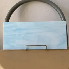 ステンドグラス　ガラス板　材料　端材　空色　グラデーション　スムース