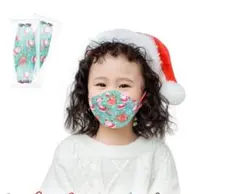【個包装】子ども マスク 使い捨て クリスマス グリーン 10枚✖️4袋セット