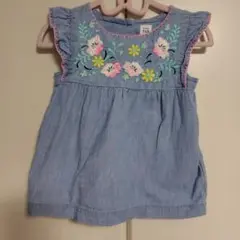 baby GAP 花柄刺繍 フリル袖 トップス