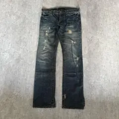 BOYCOTT デニム パンツ ダメージ ストレート 古着 フェード グランジのサムネイル