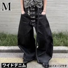 ワイドデニム　M スタッズ opium ストリート　パンク