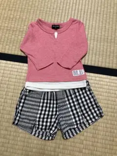 重ね着風ロンＴ ショートパンツ