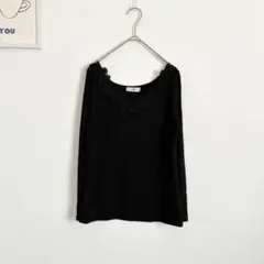 ディスコート　リブニット　レース　長袖　インナー　レーヨン　シンプル　定番カラー