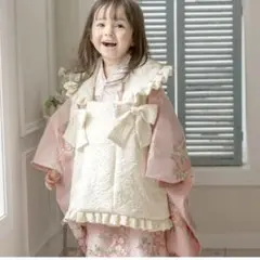 被布　着物　セット　ピンク　レース　リボン　七五三　三歳　女の子　かわいい