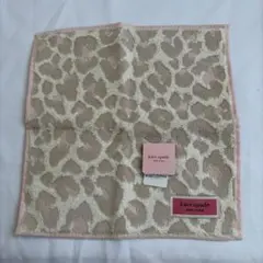 kate spade ヒョウ柄 タオルハンカチ 約20cm