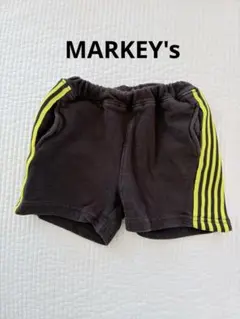 マーキーズ　短パン　パンツ　ボーダー　黒　黄緑