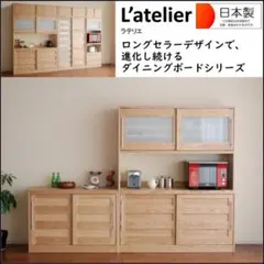 モリタインテリア　キッチンボード　木製食器棚　日本製(定価379.500円) モリタインテリア工業 食器棚 引き戸 キッチン収納 キッチン