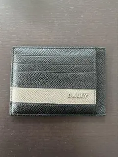 BALLY レザー　カードケース　パスケース　黒×ベージュ