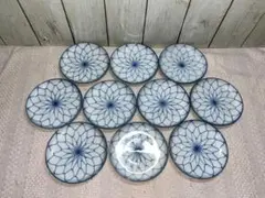 小皿　丸皿　編目文様柄　10セットのサムネイル