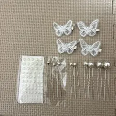 蝶々 パールシール ヘアアクセサリー 結婚式