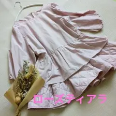 美品】Rose Tiara ペプラムブラウス パール付き 大きいサイズ 42 