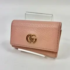 美品✨GUCCI マーモント　キーケース　ピンクベージュ　ゴールドロゴ