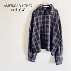 AMERICAN HOLIC チェック柄シャツ Mサイズ　ポリエステル　レーヨン