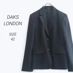 a4036▶ダックス　テーラードジャケット【42】ハウスチェック　ブラック　春秋