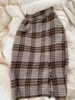 ロイヤルパーティー Royal Party タイトスカート チェック ブラウン