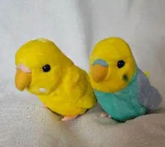 【美品】手のひらサイズ　インコ　ぬいぐるみ　2匹