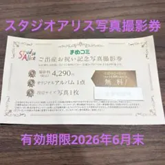 スタジオアリス 記念写真撮影券のサムネイル