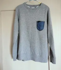 Lee トップス デニムポケット付きグレー トレーナースウェット