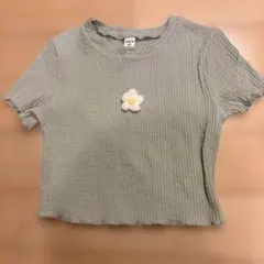 SHEIN キッズ 半袖Tシャツ 花モチーフ付 10Y チビT