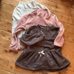 ユニクロ　フリース2枚 リボン裏薄いフリースシャツ