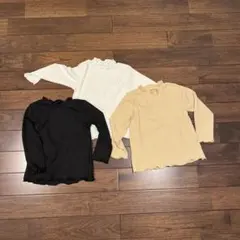 フリルネック 長袖カットソー 3色セット