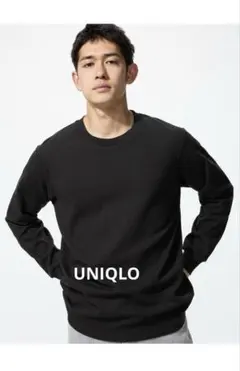 【UNIQLO】 ソフトタッチ　クルーネックTシャツ 長袖　Black M