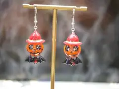 No.1 ハロウィン カボチャ コウモリ ピアス/イヤリング