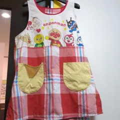 アンパンマン チェック柄エプロン