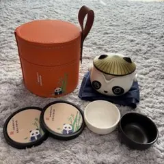 新品 パンダ中国茶器セット 茶器 茶杯セット 収納ケース付 中国茶 台湾茶