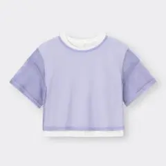 GIRLSメッシュレイヤードセットT［ノースリー ブ］ 紫