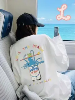 Orion 長袖Tシャツ ホワイト L 新品　オリオンビールドラフト　たこちゃん