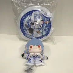 タグ付き　ホロライブ　兎田ぺこら　クッション　パペットぬいぐるみ　2点セットのサムネイル