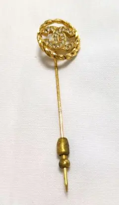 CHANEL ココマーク ブローチ ラインストーン ゴールド ヴィンテージ
