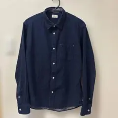 GLOBAL WORK ネイビー ドット柄 シャツ L