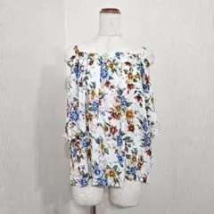 グリーンレーベル リラクシング オフショルダー花柄プルオーバー 2WAY 可愛い