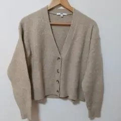 ユニクロ ショートカーディガン ベージュS