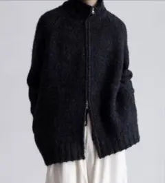 casper john ウールミックスドライバーズニット ブラック Sサイズ