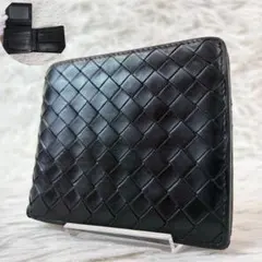 希少デザイン✨ ボッテガヴェネタ 二つ折り 財布 ご銭入れ イントレチャート 黒